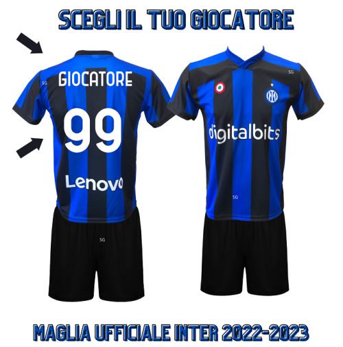 kit Maglia Inter Bellanova 12 ufficiale replica 2022/2023 con pantaloncino nero 